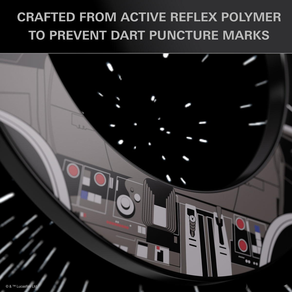 STAR WARS Target TOR Dartboard and Millennium Falcon Surround Bundle product image showing another angle of the surround and a key feature