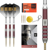 Stephen Bunting 95K SP Steel Tip Darts main product image showing the darts, packaging, flights, shafts, and included accessories