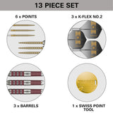 Stephen Bunting 95K Steel Tip Darts contents image displaying everything included inside the box