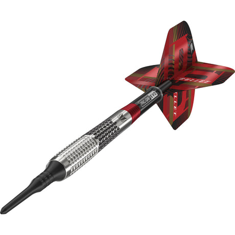 Stephen Bunting G5 Soft Tip Darts close up image highlighting the barrel grip texture and precision machining detail