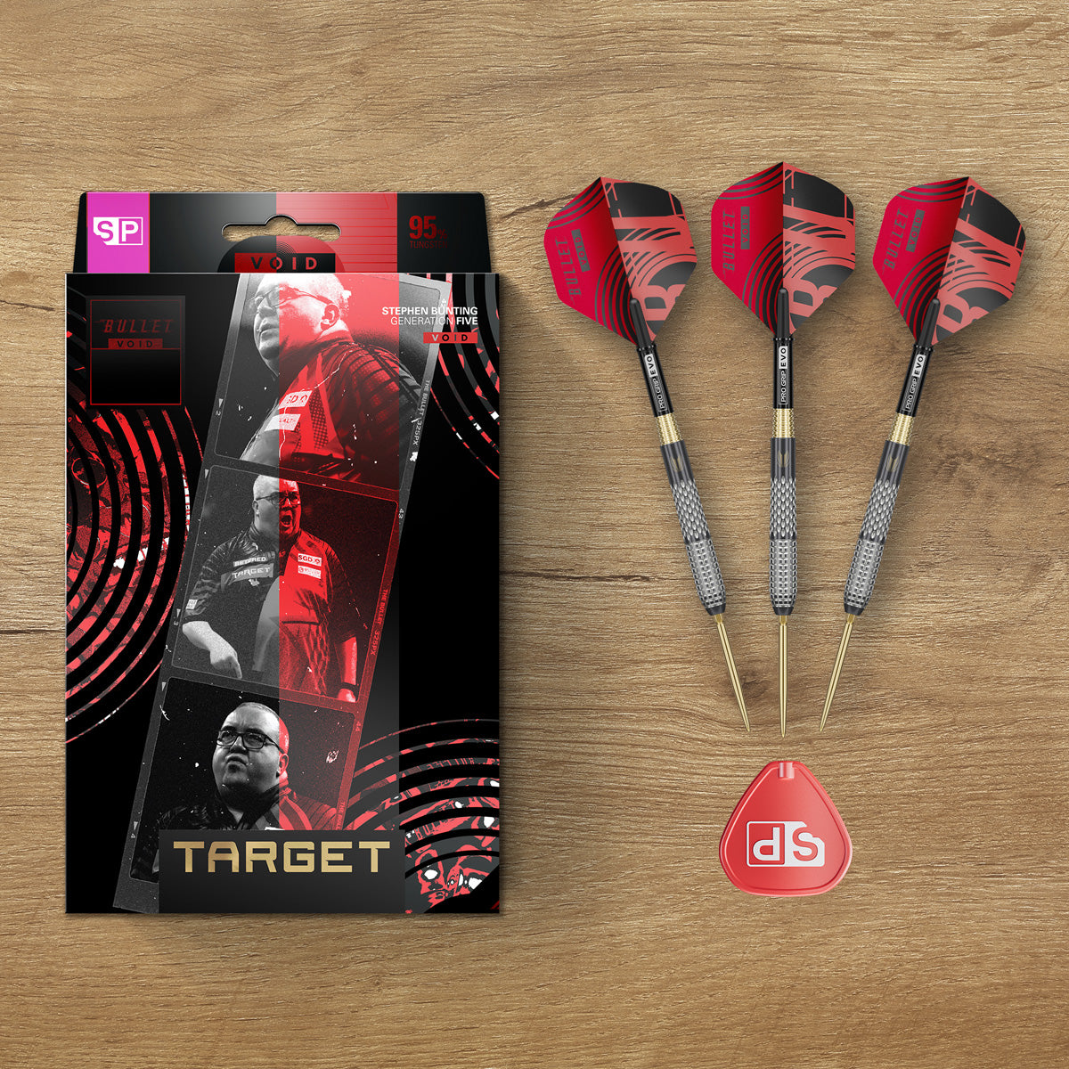 Stephen Bunting G5 Void darts lifestyle image featuring a premium darts setup and modern playing environment