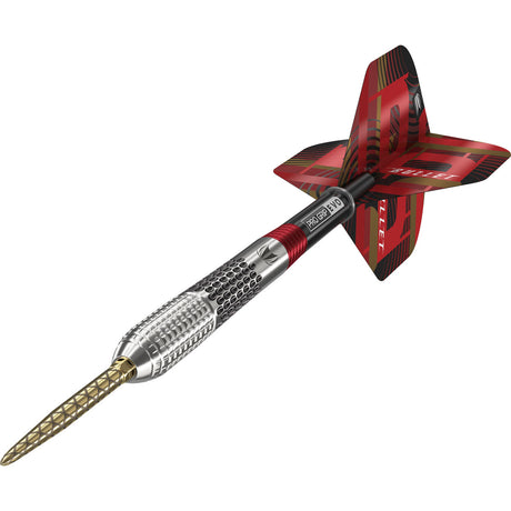 Stephen Bunting Gen 5 SP Steel Tip Darts close up angle image highlighting the barrel grip and detailed machining