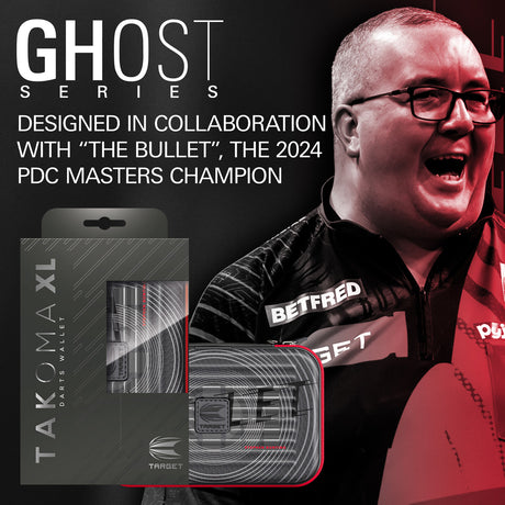 Target Stephen Bunting Takoma Ghost XL Dart Case outer box image showing the retail packaging and branding