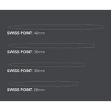 Target Swiss Chrono Points Gold image comparing the available Swiss Point lengths