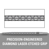 Target Swiss Diamond Replacement Dart Points Gold close up image highlighting the diamond grip texture and precision machining