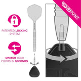 Target Swiss GRD Points Gold image demonstrating the Swiss Point locking system and removable point technology