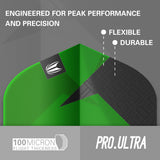 TAG Flights (3 Sets) by Target Green image highlighting the Pro.Ultra flight range and key performance features.