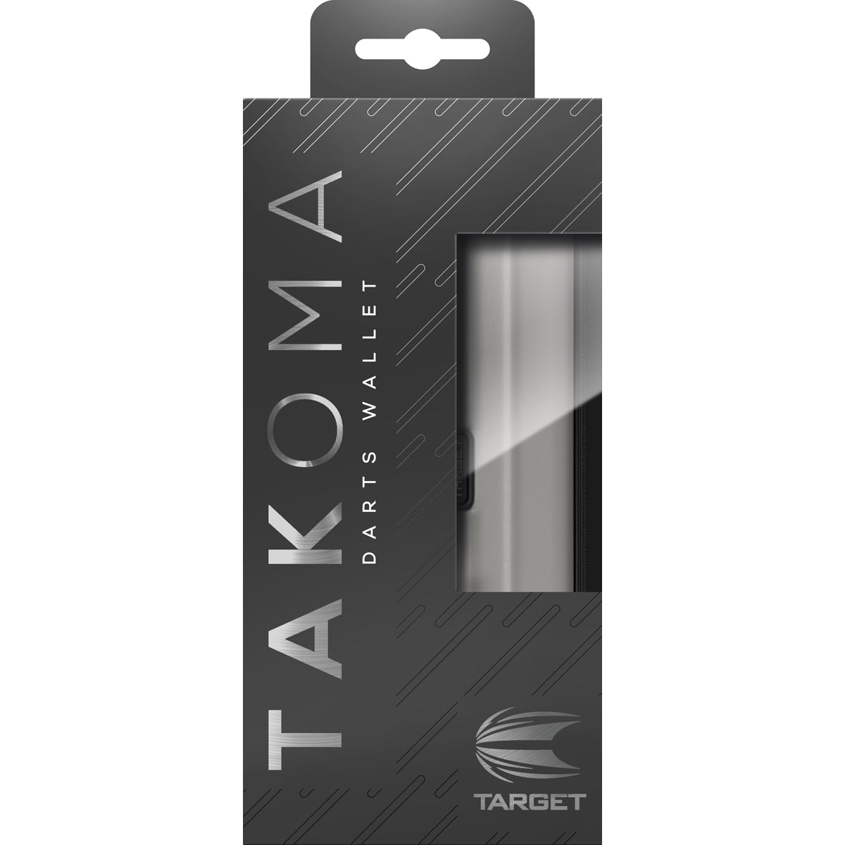 Target Takoma Grey Darts Case Wallet outer box image showing the retail packaging and branding