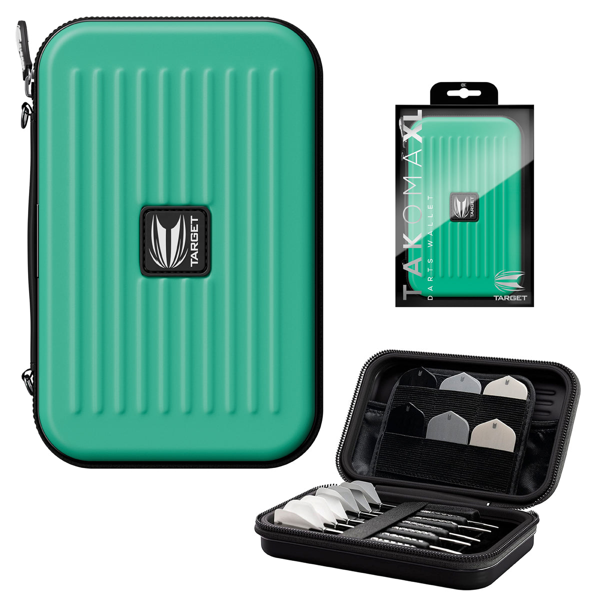 Target Takoma XL Large Darts Case Wallet Aqua main product image showing the case and included contents