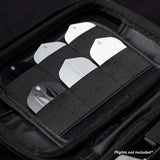 Target Takoma XL Large Darts Case Wallet Yellow image highlighting the internal storage compartments, straps, and accessory holders