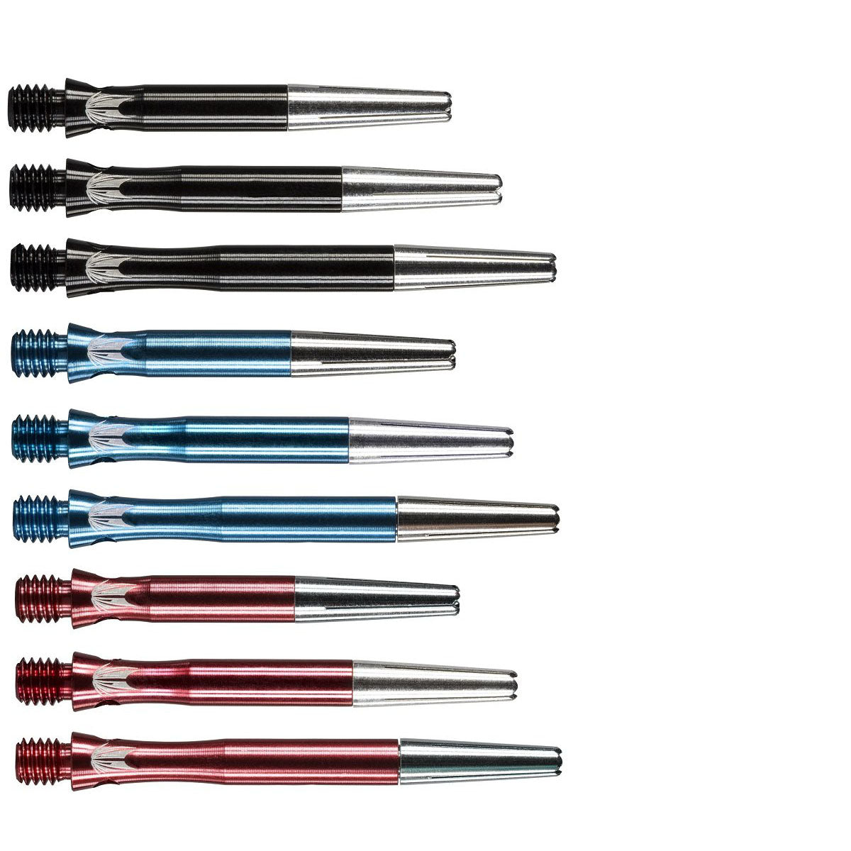 Top Spin S Line Dart Stems Shafts main product image showing the shafts, packaging, and included contents