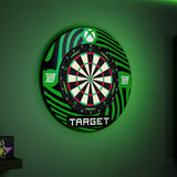 TARGET XBOX TOR Dartboard and Surround Bundle lifestyle alternate image showing the dartboard bundle installed and ready for play in a real world setting