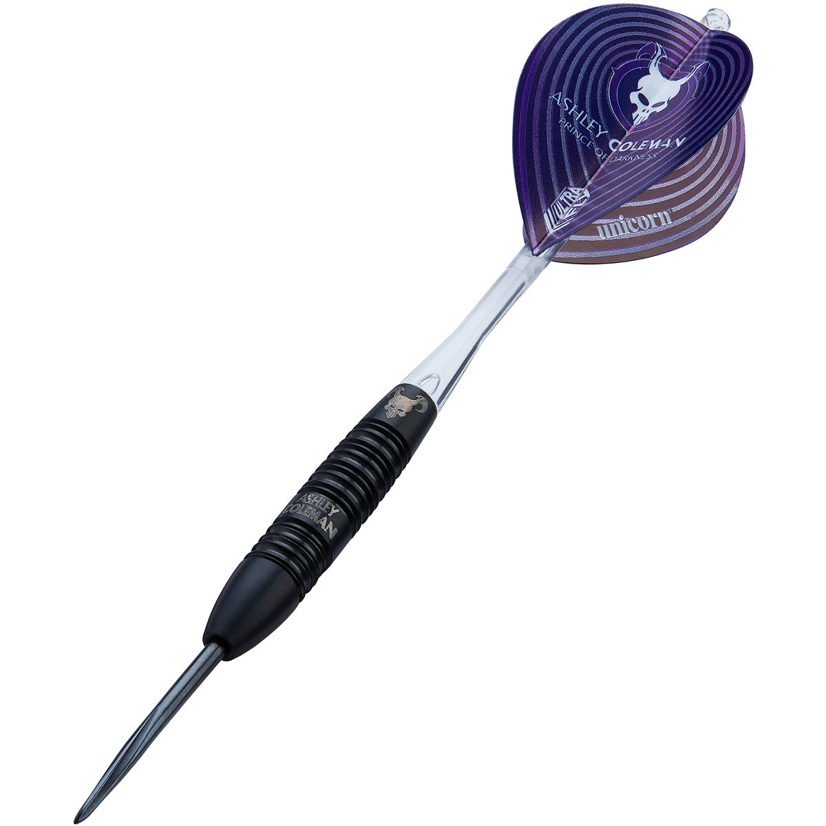 Ashley Coleman Steel Tip Darts angled product image displaying the barrel profile, grip layout, and design features