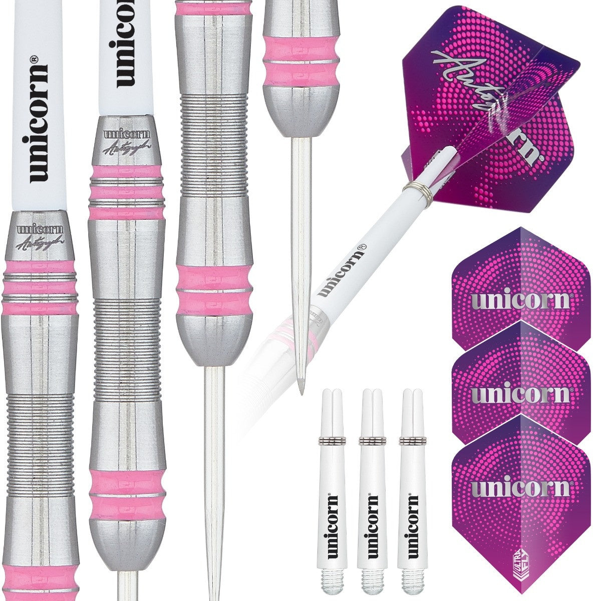 Autograph Pink Style 2 80% Tungsten Steel Tip Darts by Unicorn