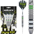 Callan Rydz The Riot Steel Tip Darts main product image showing the darts, packaging, flights, shafts, and included accessories