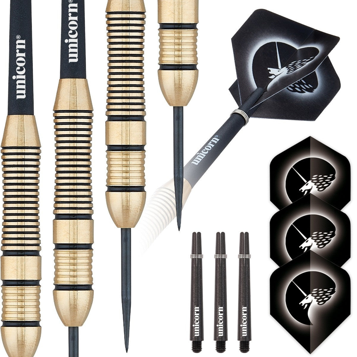 Core Plus Brass Style 2 Steel Tip Darts contents image displaying everything included inside the package