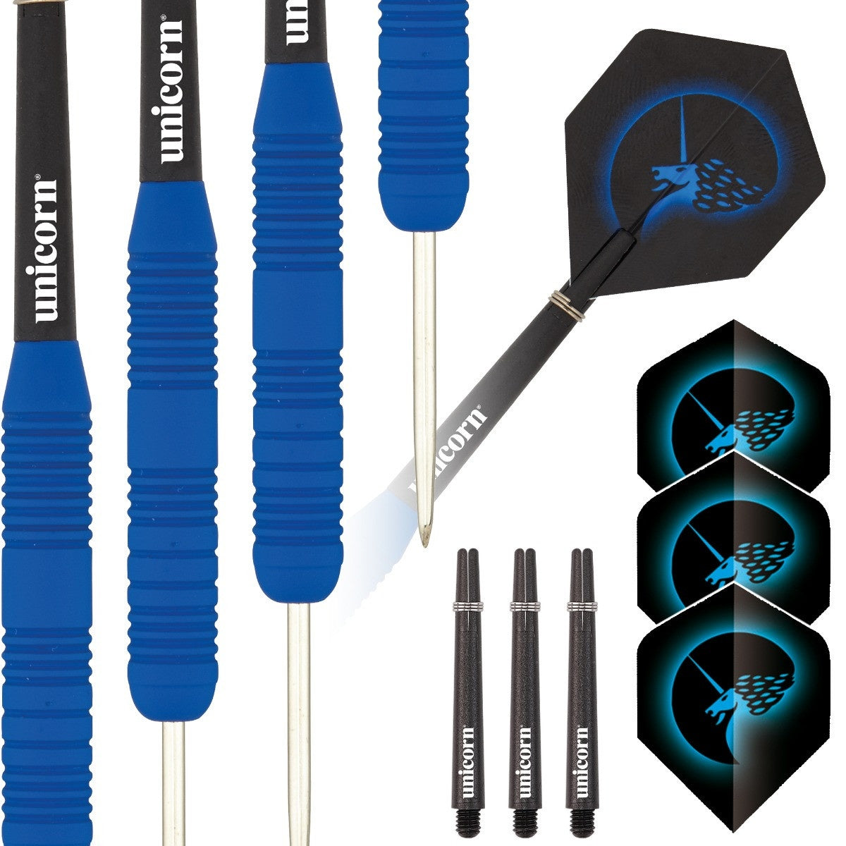 Unicorn Core Plus Rubber Coated Brass Steel Tip Darts – Double Top