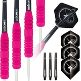 Core Plus Pink Rubber Coated Brass Steel Tip Darts by Unicorn