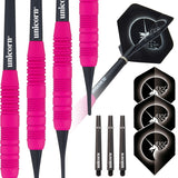 Core Plus Pink Rubber Coated Brass Soft Tip Darts by Unicorn