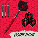 Core Plus Red Rubber Coated Brass Soft Tip Darts by Unicorn