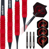Core Plus Red Rubber Coated Brass Soft Tip Darts by Unicorn