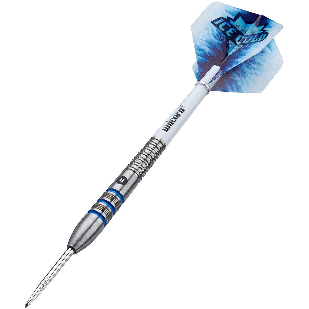 Darren Beveridge Steel Tip Darts angled product image displaying the barrel profile, grip layout, and design features
