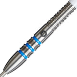 Darren Beveridge Steel Tip Darts close up image showing detailed grip patterns, machining, coating, and precision craftsmanship