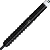 Darts Referee Steel Tip Darts close up image showing detailed grip patterns, machining, coating, and precision craftsmanship