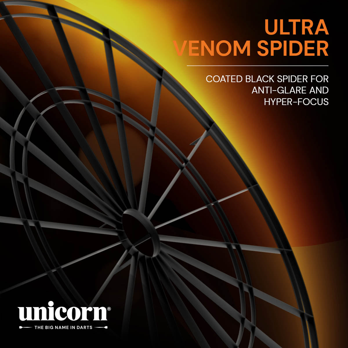 Unicorn Eclipse Ultra 2.0 Dartboard image highlighting the wire technology and spider system design