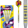 Flair 4 Steel Tip Darts main product image showing the darts, packaging, flights, shafts, and included accessories
