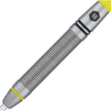 Flair 5 Steel Tip Darts close up image showing detailed grip patterns, machining, coating, and precision craftsmanship