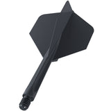 Forge Black All In One Dart Flights by Unicorn angled view highlighting the product design and profile.