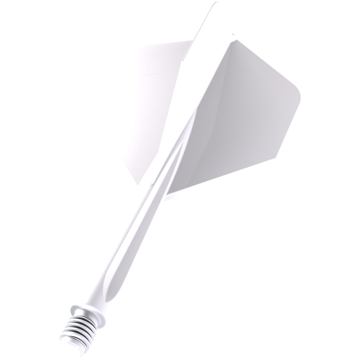 Forge White All In One Dart Flights by Unicorn angled view highlighting the product design and profile.