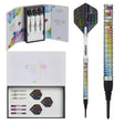 Unicorn Gary Anderson Code soft tip darts set with rainbow barrel design and premium box
