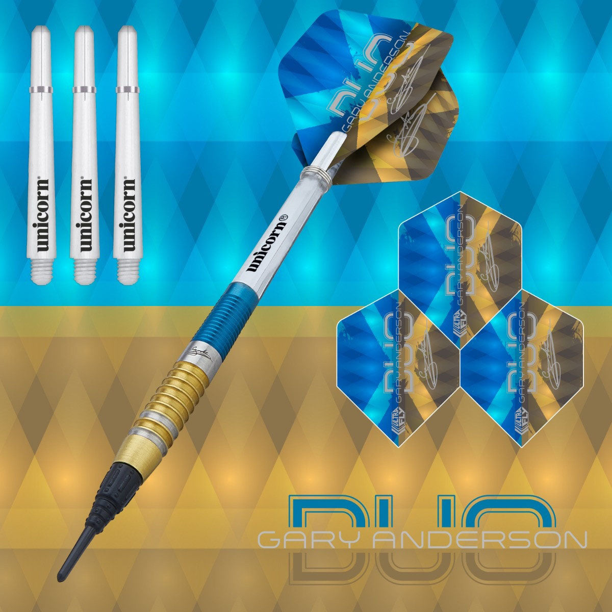 Gary Anderson Duo 90% Tungsten Soft Tip Darts by Unicorn