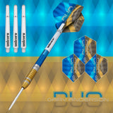 Gary Anderson Duo Steel Tip Darts branded contents image displaying the darts and included accessories alongside Unicorn branding