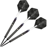 Gary Anderson Noir Deluxe Player Edition Phase 3 World Champion Steel Tip Darts image showing the complete three dart set together highlighting barrel design consistency and styling