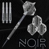 Gary Anderson Noir Phase 5 World Champion Steel Tip Darts branded contents image displaying the darts and included accessories alongside Unicorn branding