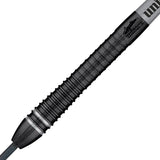 Gary Anderson Noir Phase 6 Steel Tip Darts close up image showing detailed grip patterns, machining, coating, and precision craftsmanship