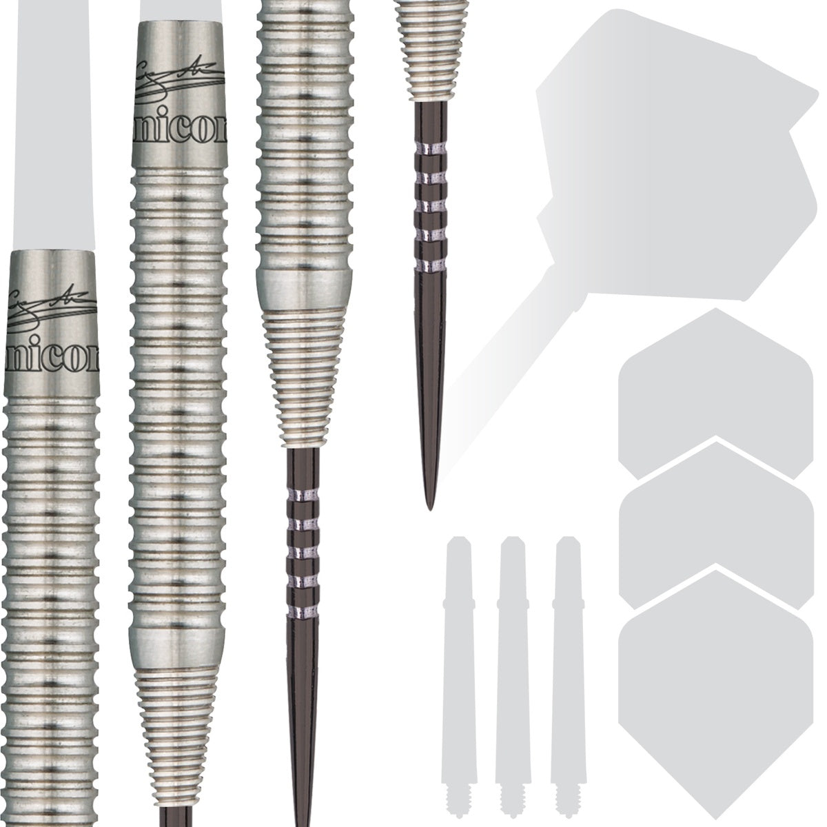 Gary Anderson Phase 4 Purist Steel Tip Darts contents image displaying everything included inside the package