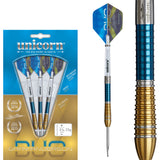 Gary Anderson Phase 6 Duo Steel Tip Darts main product image showing the darts, packaging, flights, shafts, and included accessories