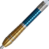 Gary Anderson Phase 6 Duo Steel Tip Darts close up image showing detailed grip patterns, machining, coating, and precision craftsmanship