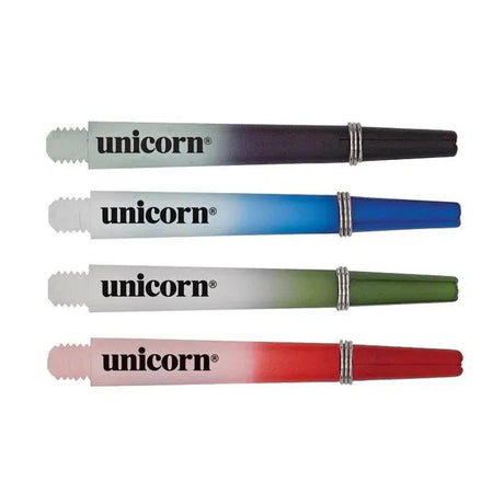 Unicorn Gripper 3 Two Tone Ring Grip Dart Stems Shafts main product image showing the dart stems and retail packaging