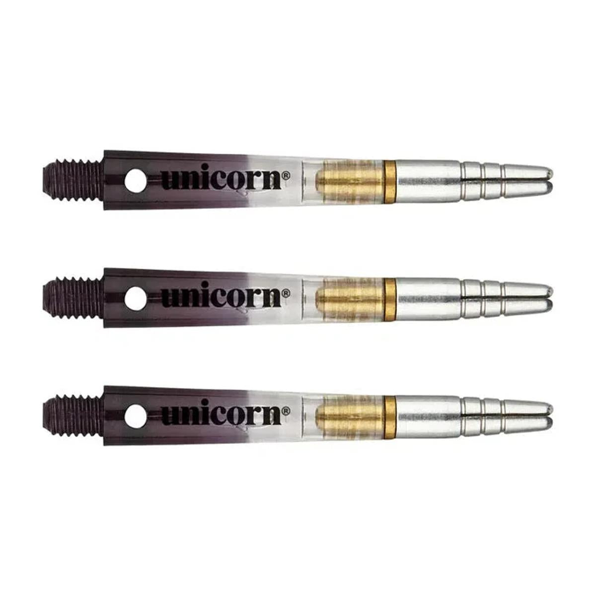 Unicorn Gripper 360 Two Tone Rotating Dart Stems Shafts main product image showing the dart stems and retail packaging