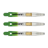 Unicorn Gripper 360 Two Tone Rotating Dart Stems Shafts main product image showing the dart stems and retail packaging