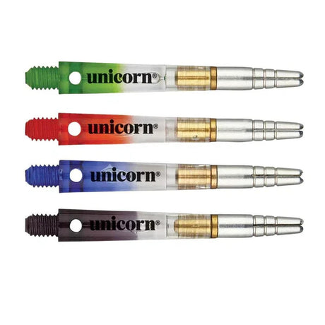 Unicorn Gripper 360 Two Tone Rotating Dart Stems Shafts main product image showing the dart stems and retail packaging