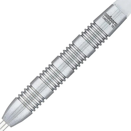 Close-up of the Unicorn Heritage 1976 T90 dart barrel featuring a clean multi-ring grip