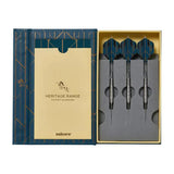Heritage Cliff Lazarenko Steel Tip Darts inside packaging image showing the presentation layout and contents arrangement within the box
