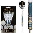 Hexium 2 Steel Tip Darts main product image showing the darts, packaging, flights, shafts, and included accessories