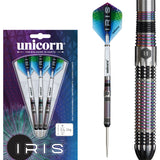 Iris Steel Tip Darts main product image showing the darts, packaging, flights, shafts, and included accessories